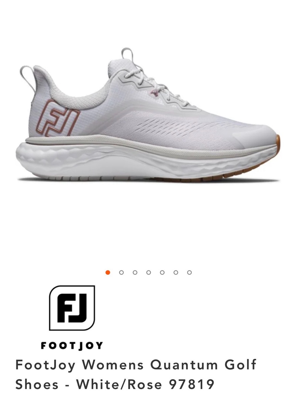 FootJoy Women’s OrthoLite Impressions Quantum Golf Shoes White/Rose 6M